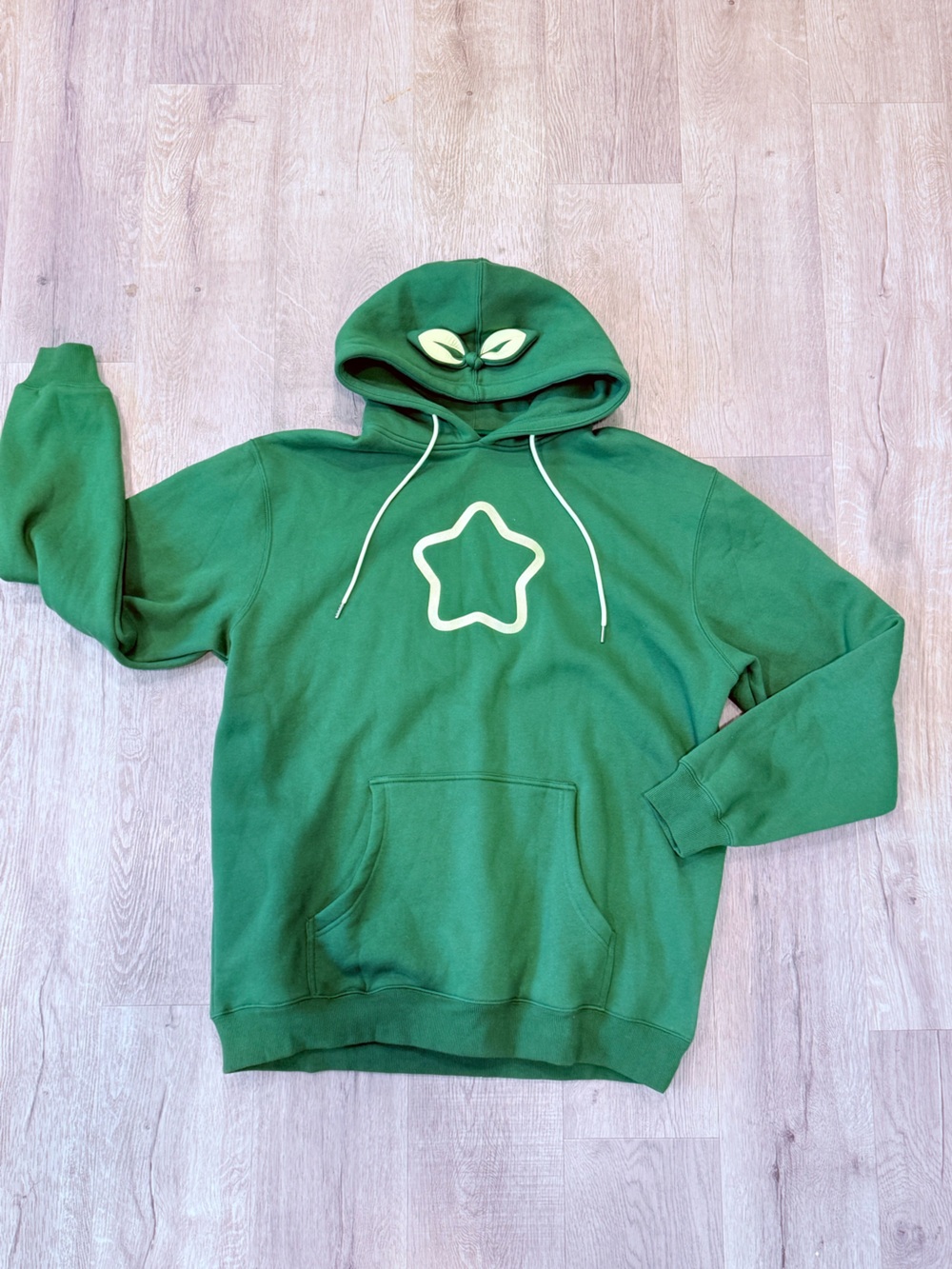 Official Sykkuno Green Sprout Hoodie Star Leaf Embroidered hoodie shirt xxl